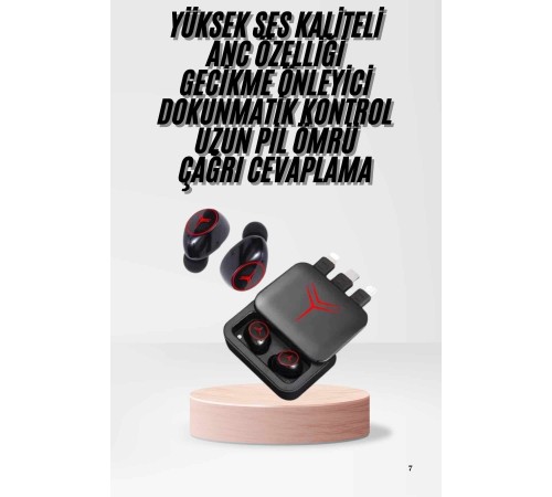 Kablosuz Şarj Göstergeli Powerbank Özellikli Bluetooth Kulaklık Çağrı Cevaplayabilen