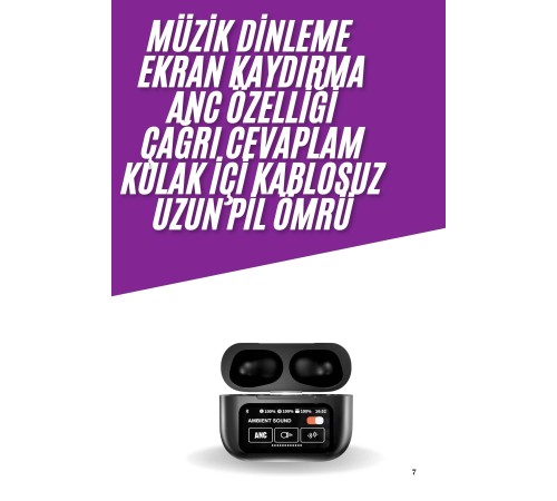 Kablosuz Bluetooth Kulaklık Pro Yeni Nesil Dokunmatik Kontrol