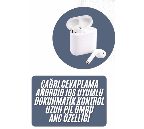 2025 Model Çağrı Cevaplayabilen Bluetooth Kulaklık Beyaz Dokunmatik Kontrol
