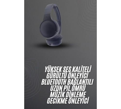 Kablosuz Bluetooth Kulaklık Kulak Üstü Ayarlanabilir Uzun Ömürlü