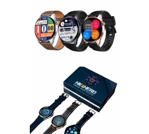 Yeni Nesil Akıllı Saat Çift Kordonlu 1.5 Inç Yuvarlak Ekran GPS ve NFC Uyumlu