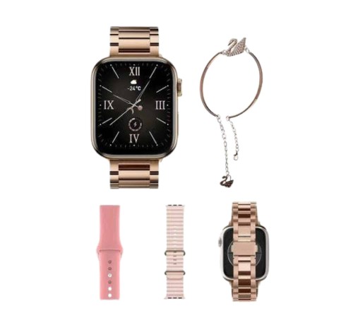 Yeni Nesil Kadın Akıllı Saat Rose Gold Android ve İos Uyumlu