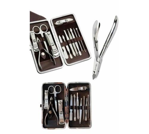 Tırnak Bakım Seti Tırnak Düzeltme Batık 12 Parça Çanta Tipi Manikür Pedikür