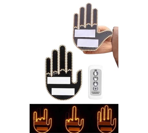 Kumandalı El Led Araba İçi 4 Farklı Mod El Orta Parmak Led Kumandalı El Led Araba İçi 4 Farklı Mod El Orta Parmak Led