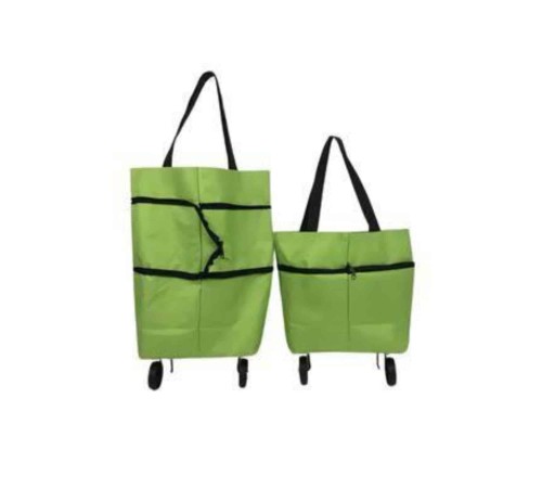 Katlanabilir Tekerlekli Çantalı Çarşı Pazar Arabası Alışveriş Çantası Piknik Çantası