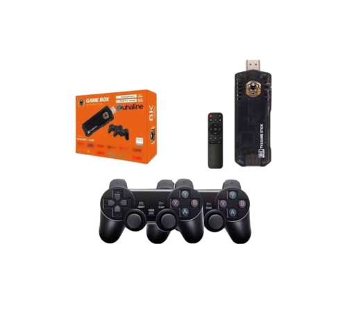 Game Stick Çift Oyun Konsolu Smart TV Game Box 8k Ultra HD 64 Gb