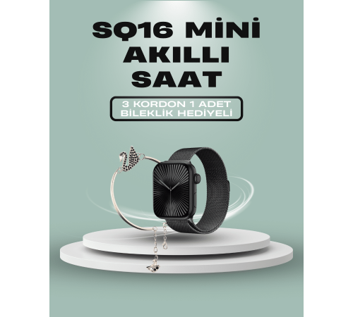 SQ-16 Mini Series 10 Akıllı Saat – 3 Kordon + Hediye Bileklik