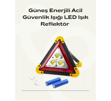 Solar Şarjlı Üçgen LED Park ve İkaz Lambası