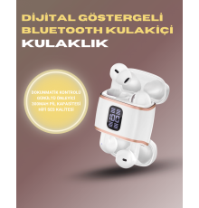 Bluetooth 5.3 Kulaklık – 4 Adet, Çift Kulaklıklı, Dijital Göstergeli, ANC + ENC