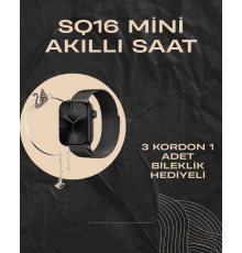 SQ-16 Mini Series 10 Akıllı Saat | Şık ve Hafif Tasarım, 3 Kordon Seçeneği