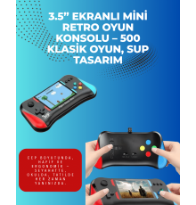 500 Retro Oyunlu Taşınabilir El Konsolu – X7M Modeli