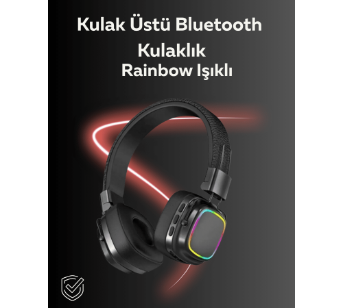 RGB Işıklı Katlanabilir Bluetooth 5.3 Kulak Üstü Kulaklık