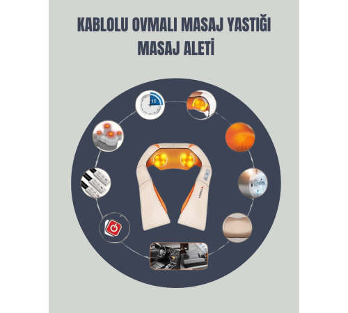 6 Başlıklı Isıtmalı Masaj Cihazı – Tüm Vücut İçin Derin Kas Masajı