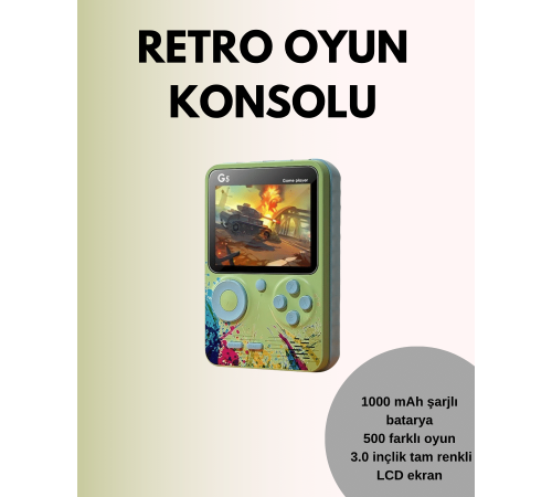 TV Bağlantılı 500 Oyunlu Mini Gameboy Konsol