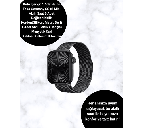 Mini Series 10 Akıllı Saat | 3 Kordon + Bileklik Hediyeli, Tüm Telefonlarla Uyumlu Mini Series 10 Akıllı Saat | 3 Kordon + Bileklik Hediyeli, Tüm Telefonlarla Uyumlu