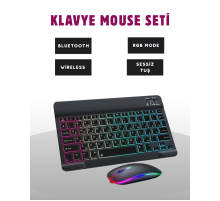 Türkçe Q Klavye Düzenli RGB Kablosuz Klavye Mouse Set