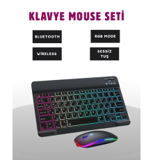 Türkçe Q Klavye Düzenli RGB Kablosuz Klavye Mouse Set