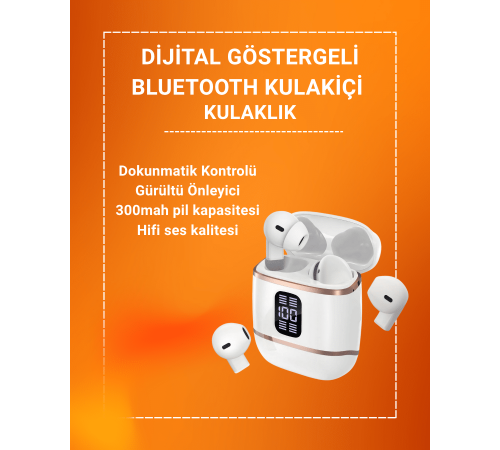 Çift Kulaklıklı Bluetooth Kulaklık – 4 Adet, ANC-ENC, Şarj Kutulu, Dijital Göstergeli