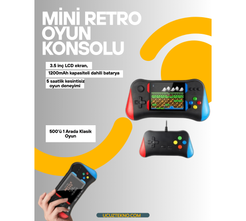 Şarjlı Taşınabilir Oyun Konsolu – X7M Retro Game Box