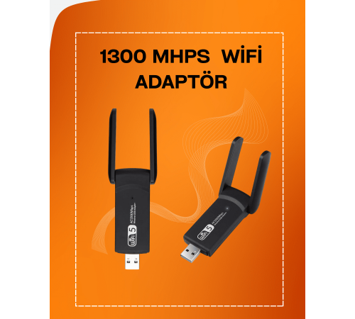 Tak-Çalıştır Özellikli Çift Bant WiFi Adaptör – 1200 Mbps