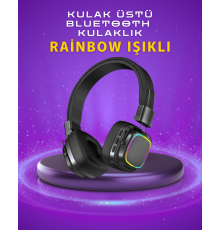 Renkli Işık Efektli Bluetooth 5.3 Müzik Kulaklığı
