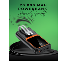 20000 mAh Taşınabilir Powerbank | Çok Kablolu, Hızlı Şarj Destekli (22.5W)