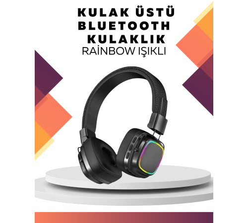 Kablosuz RGB Işıklı Katlanabilir Bluetooth Kulak Üstü Kulaklık Kablosuz RGB Işıklı Katlanabilir Bluetooth Kulak Üstü Kulaklık