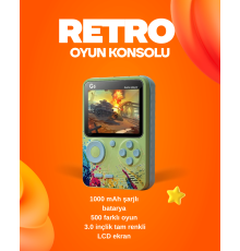 500 Oyun Hafızalı G5 Game Box – Renkli LCD Ekranlı