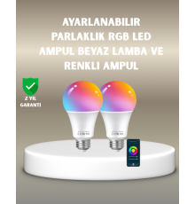 Akıllı 9W RGBW LED Ampul, tasaruflu romantik ışıklı