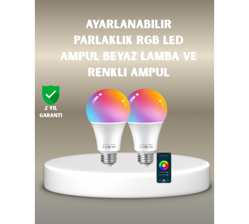 Akıllı 9W RGBW LED Ampul, tasaruflu romantik ışıklı Akıllı 9W RGBW LED Ampul, tasaruflu romantik ışıklı
