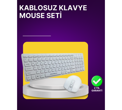Kablosuz Klavye ve Mouse Seti - Ergonomik Tasarım, Sessiz Kullanım, Geniş Uyumluluk