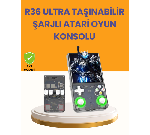 R36 Ultra 64GB Retro Oyun Konsolu 10.000 Oyunlu Taşınabilir El Konsolu