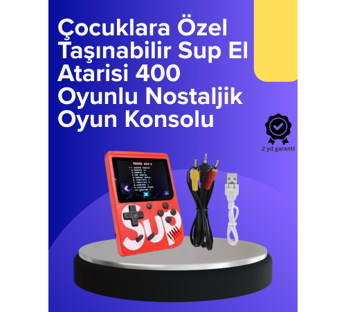 400 Oyunlu Taşınabilir Retro El Konsolu
