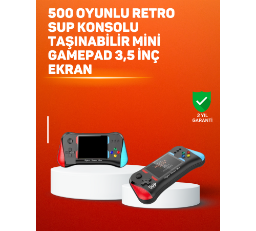 500 Oyunlu El Tipi Taşınabilir Oyun Konsolu – Şarjlı ve TV Bağlantılı Model