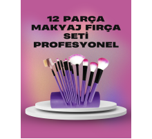 12 Parça Yumuşak Kıllı Makyaj Fırçası Seti Yüz ve Göz Makyajına Uygun Profesyonel Kullanım