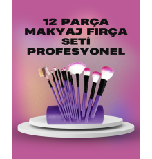 12 Parça Yumuşak Kıllı Makyaj Fırçası Seti Yüz ve Göz Makyajına Uygun Profesyonel Kullanım