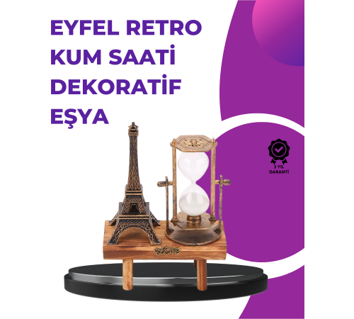 Ev, Ofis ve Kafeler İçin Retro Ahşap Kum Saati Dekorasyonu