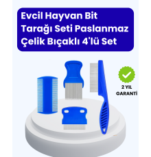 Evcil Hayvan Bakımı İçin Dayanıklı ve Çok Amaçlı Tarak Seti (4 Parça)