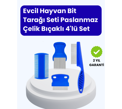 Evcil Hayvan Bakımı İçin Dayanıklı ve Çok Amaçlı Tarak Seti (4 Parça)