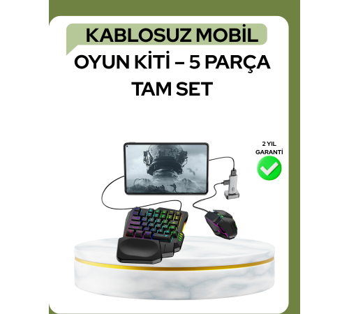 Mobil PUBG ları İçin 5in1 Klavye Mouse Oyun Seti – BT5.3 Destekli