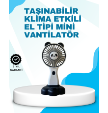 Panda Desenli USB Şarjlı Taşınabilir Mini Vantilatör