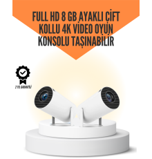 10.000 Oyun Destekli, Çift Kollu 4K Projeksiyon – HDMI, USB, AUX, Ethernet Yok