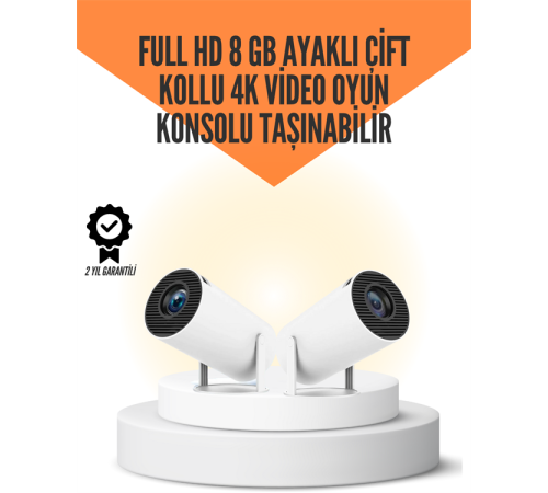 10.000 Oyun Destekli, Çift Kollu 4K Projeksiyon – HDMI, USB, AUX, Ethernet Yok