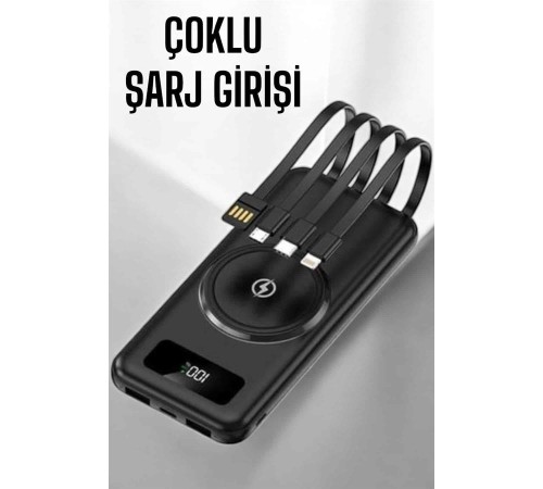 10.000 Mah Powerbank 4 Portlu Hızlı Şarj Dijital Göstergeli