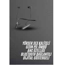 100 Saat Bluetooth Kulaklık Dijital Göstergeli ANC Özelliği Kablolu