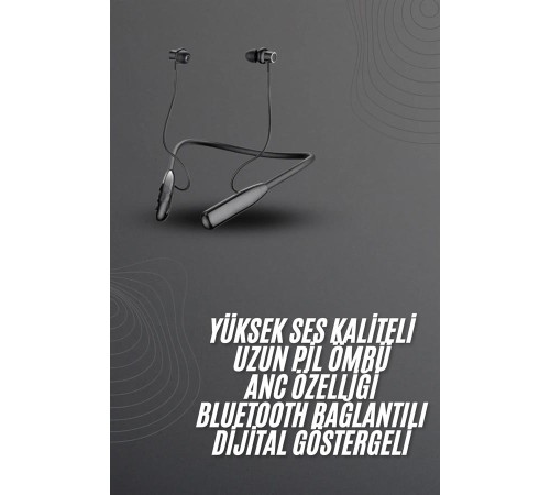 100 Saat Bluetooth Kulaklık Dijital Göstergeli ANC Özelliği Kablolu
