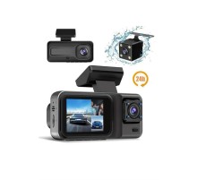 1080P 3 Lensli WİFİ Araç İçi Kameralı Ekran DVR Kaydedici Gece Görüşlü