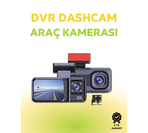 1080p Ön, 720p Arka ve İç Kamera ile %100 Kapsama – Gece Görüşlü Araç Kamerası