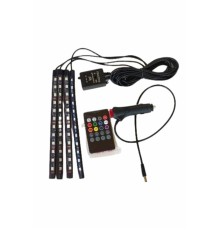 12 Ledli RGB Işıklı Araç Içi Ayak Altı Led Oto Ampul Kumandalı 7 Renk