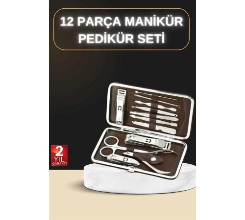 12 Parça Manikür Pedikür Seti Özel Deri Çanta El Ayak Bakımı Akne ve Sivilce Temizleme 12 Parça Manikür Pedikür Seti Özel Deri Çanta El Ayak Bakımı Akne ve Sivilce Temizleme